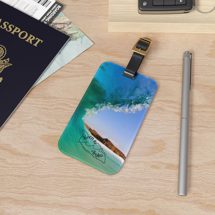 Ocean Wave Luggage Tag — Tropical Surf Travel ID