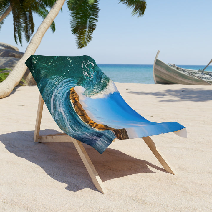 Born in Aruba ~ Shark Bay Wave Beach Towel