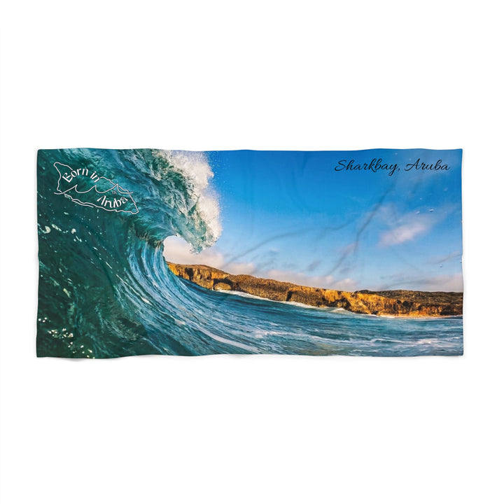 Born in Aruba ~ Shark Bay Wave Beach Towel