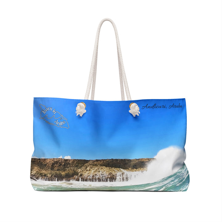 Born in Aruba ~ Andicuri Deep Blue Barrel Weekender Bag