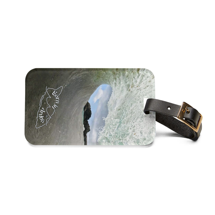 Wave Tunnel Photo Luggage Tag — 'Earth & Waves' Surf Travel ID