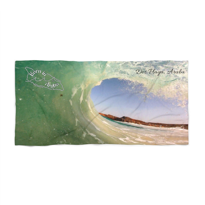 Born in Aruba ~ Dos Playa Sunlit Barrel Beach Towel