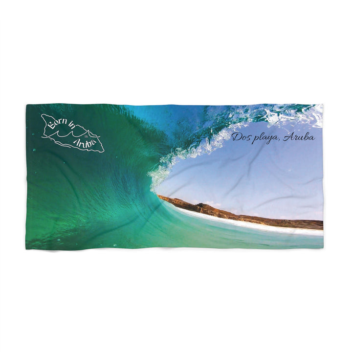 Born in Aruba ~ Dos Playa Emerald Barrel Beach Towel
