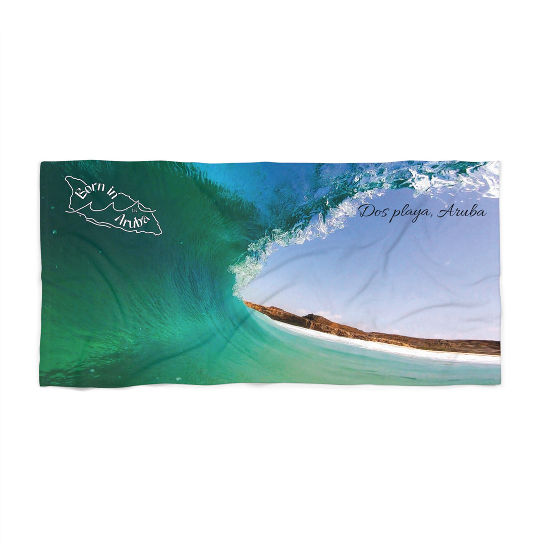 Born in Aruba ~ Dos Playa Emerald Barrel Beach Towel
