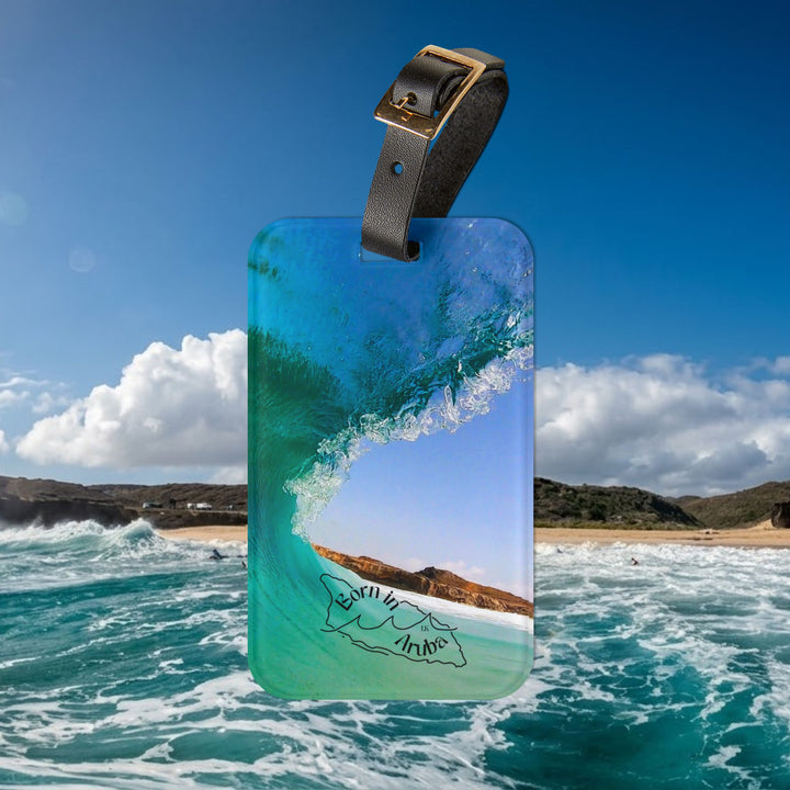Ocean Wave Luggage Tag — Tropical Surf Travel ID