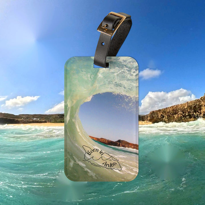 Wave View Luggage Tag — Scenic Ocean Wave Travel ID